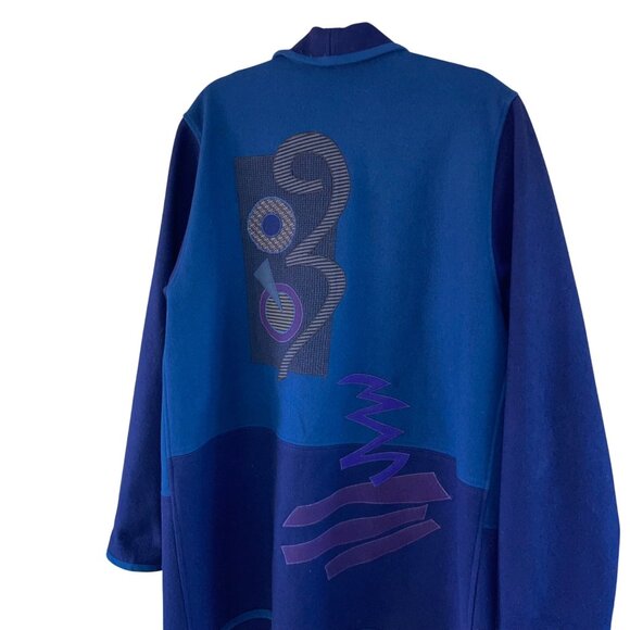 Beppa Womens Size L Blue Purple Long Sleeve Open Front Shawl Jacket Vintage - Picture 4 of 12